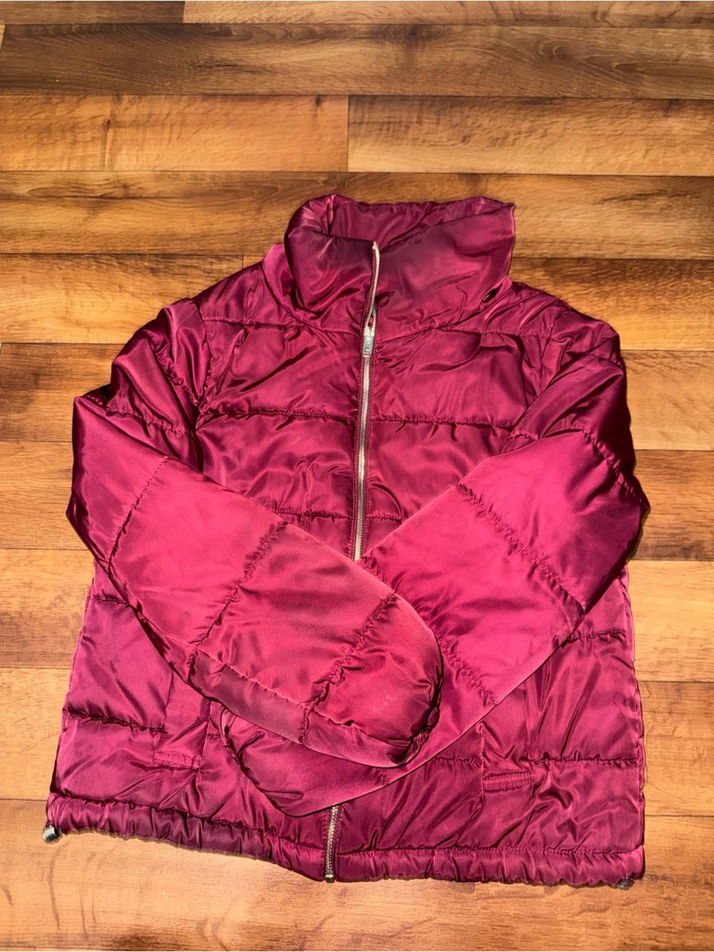 Ambiance Burgundy Quilted Bomber Jacket